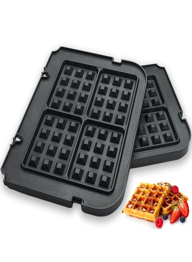 FOCOllK Waffle Plates for Cuisinart Griddler GR-4N, GR-5B, GR-6 and GRID-8N Series - 4 Slicer Nonstick Coating Baking Plates - Image 1